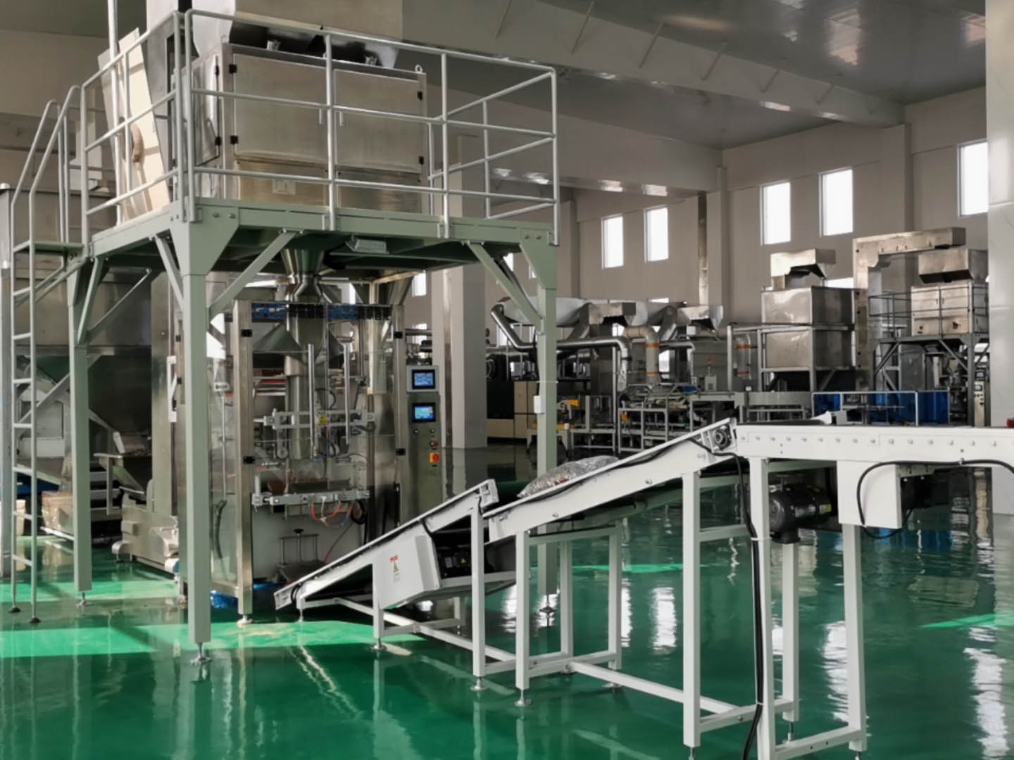 Vffs Packaging Machine & Bag in Box & The Turn-arm Robot Palletizer Packaging Line